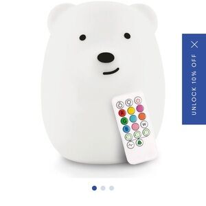 White Bear Night Light with Remote Control